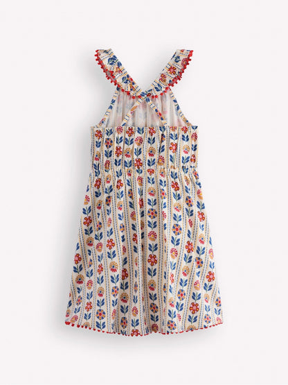 Boden Cream Ruffle Neck Halter Dress image 2