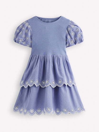 Boden Blue Broderie Rara Jersey Dress image 1