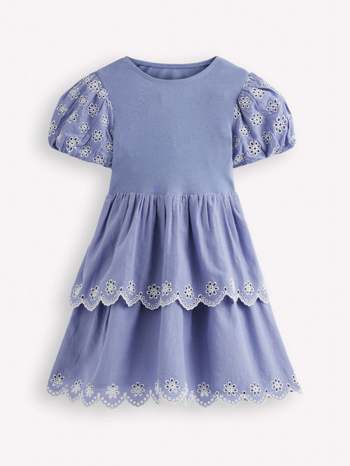 Dsiney Kidz - Boden Blue Broderie Rara Jersey Dress image 1
