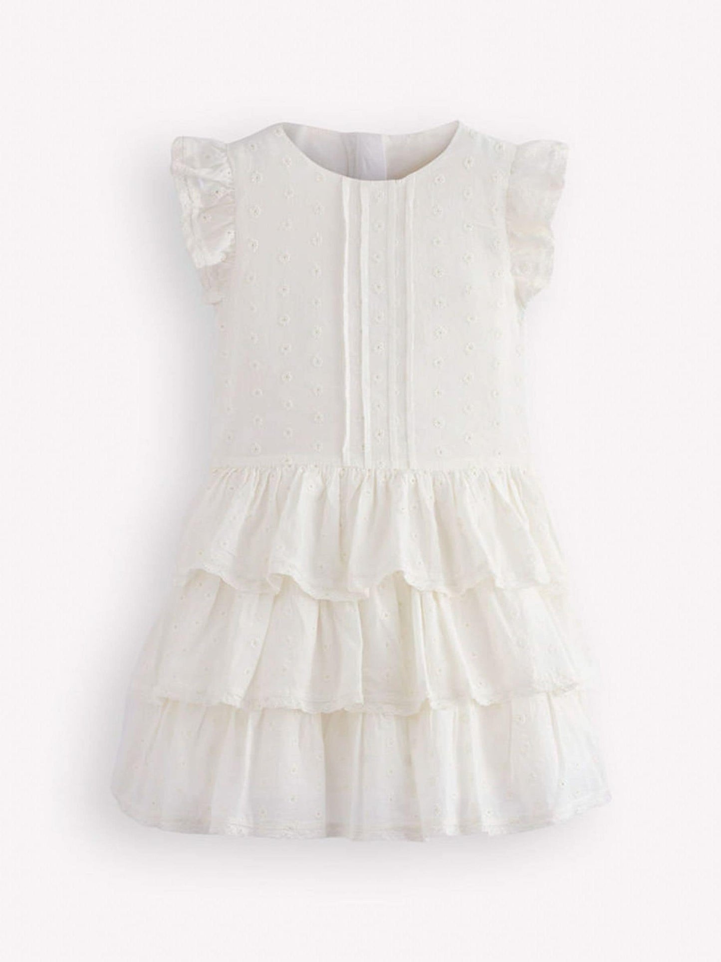 Boden Cream Pintuck Tiered Dress image 1