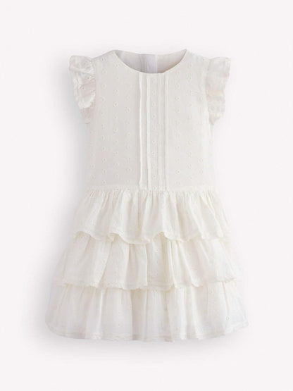 Boden Cream Pintuck Tiered Dress image 1