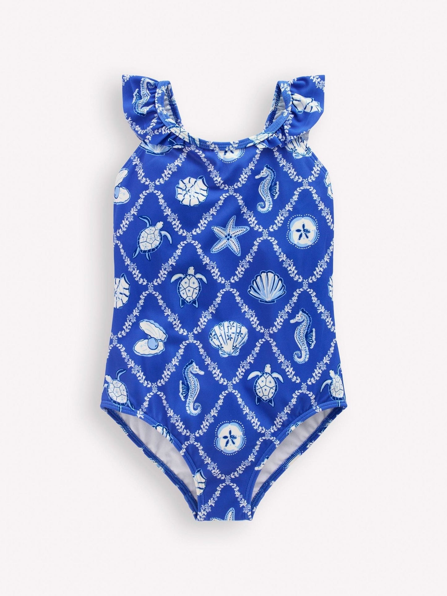 Boden Blue Hallie Frill Strap Swimsuit image 1
