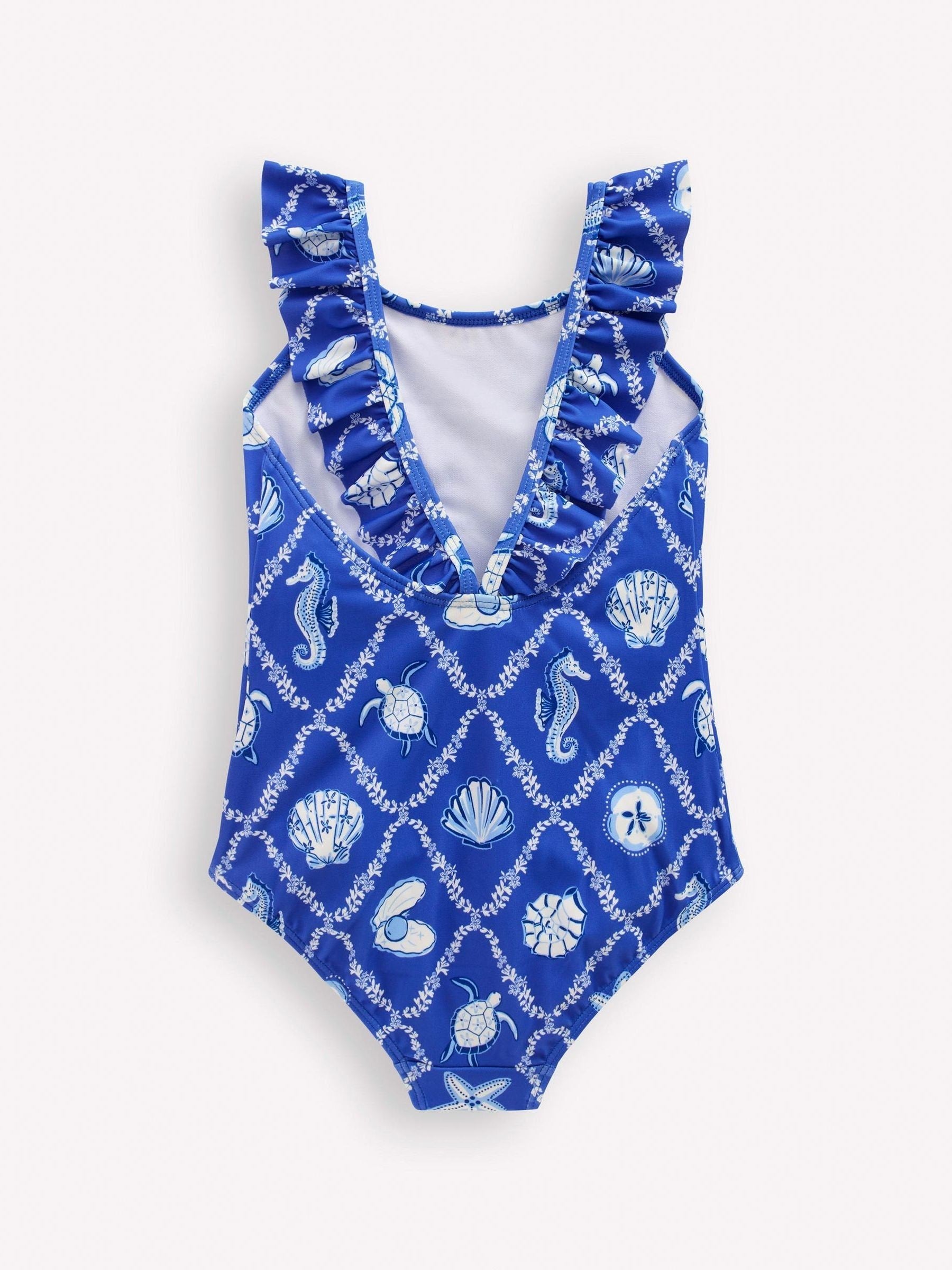 Boden Blue Hallie Frill Strap Swimsuit image 2