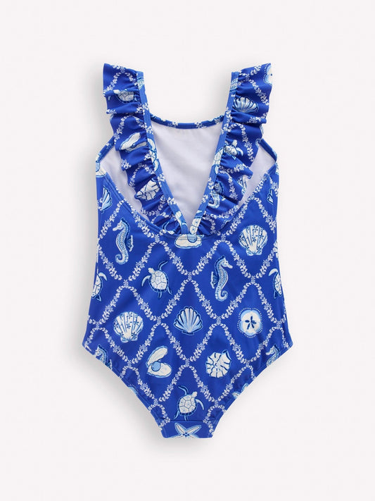 Boden Blue Hallie Frill Strap Swimsuit image 2