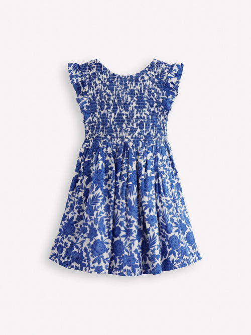 Boden Blue Bow Back Flutter Sleeve Dress image 1