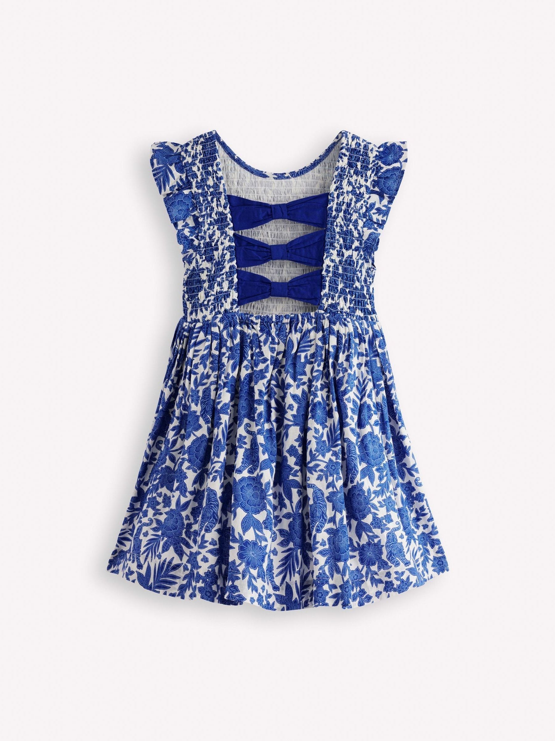 Boden Blue Bow Back Flutter Sleeve Dress image 2
