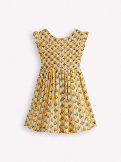 Boden Yellow Bow Back Flutter Sleeve Dress image 1