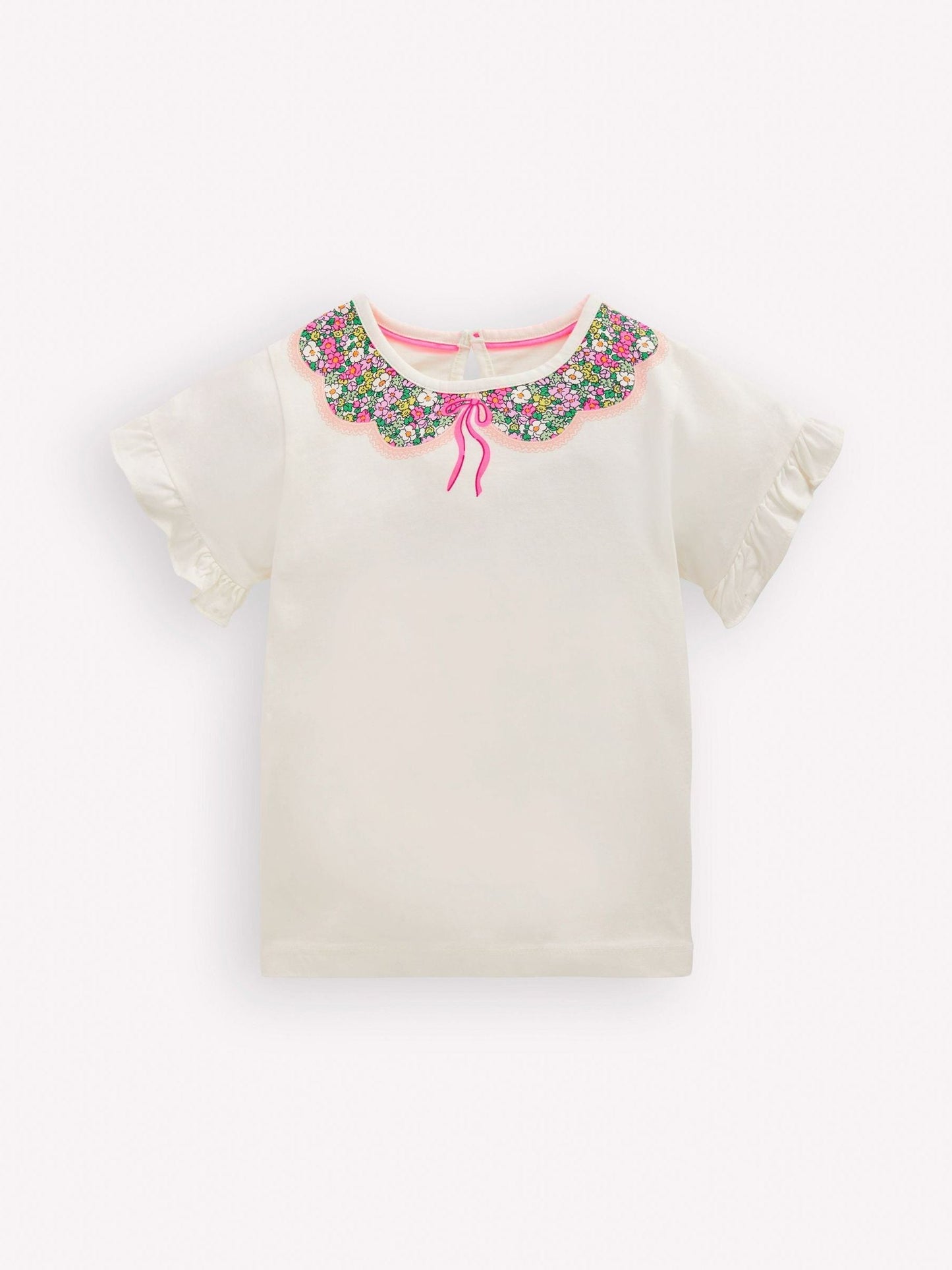 Boden Cream Pretty Frill T-Shirt image 1