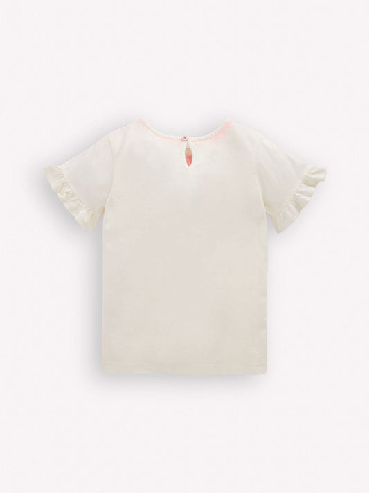 Boden Cream Pretty Frill T-Shirt image 2