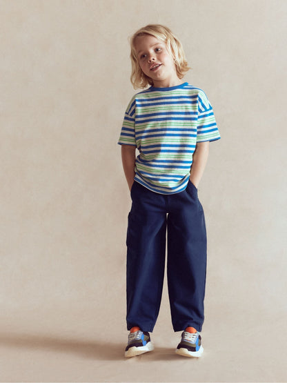 Boden Blue Pull On Relaxed Trousers image 1