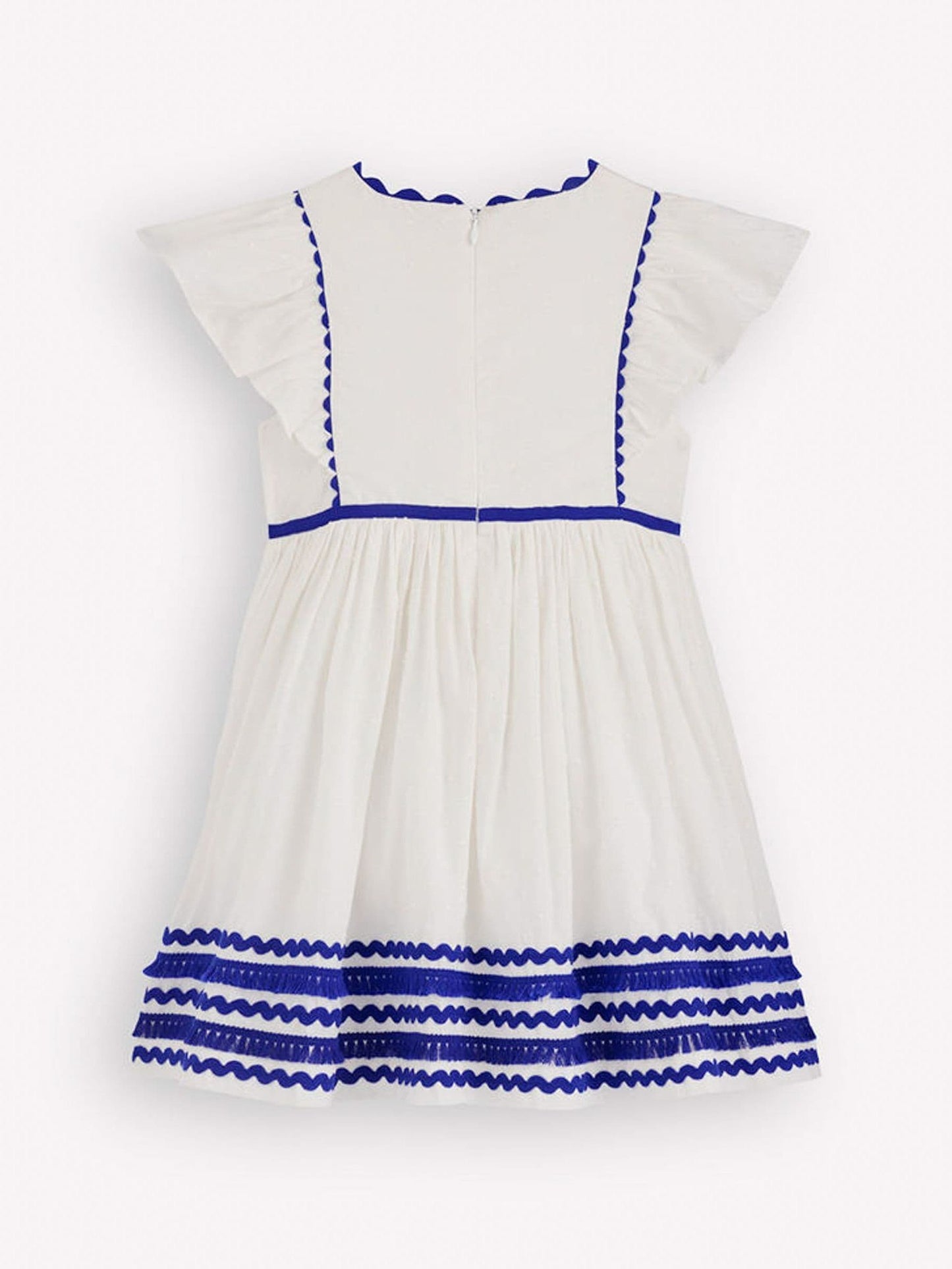 Boden Cream Flutter Sleeve Ric Rac Dress image 2