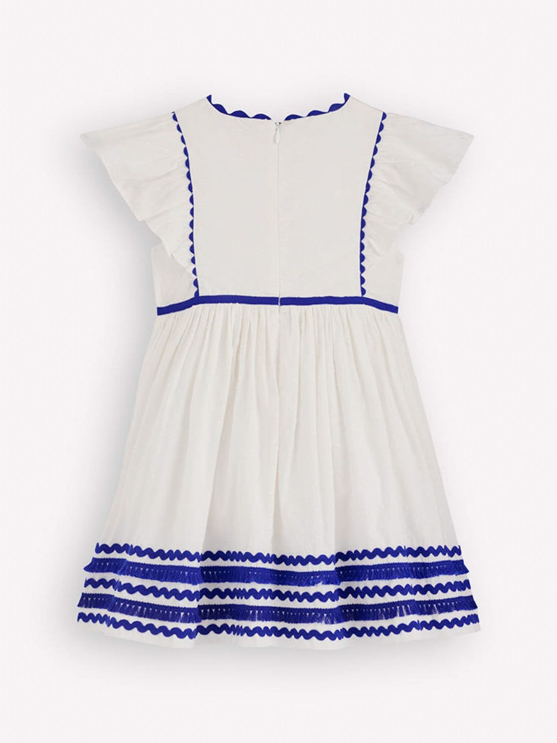 Boden Cream Flutter Sleeve Ric Rac Dress image 2
