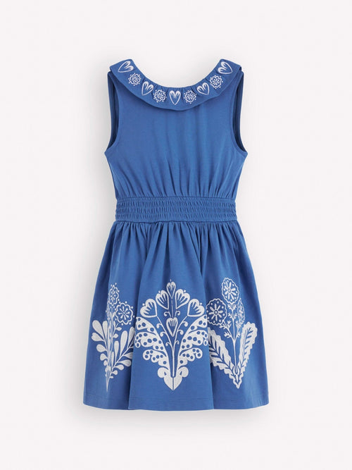 Boden Blue Embroidered V-back Dress image 1