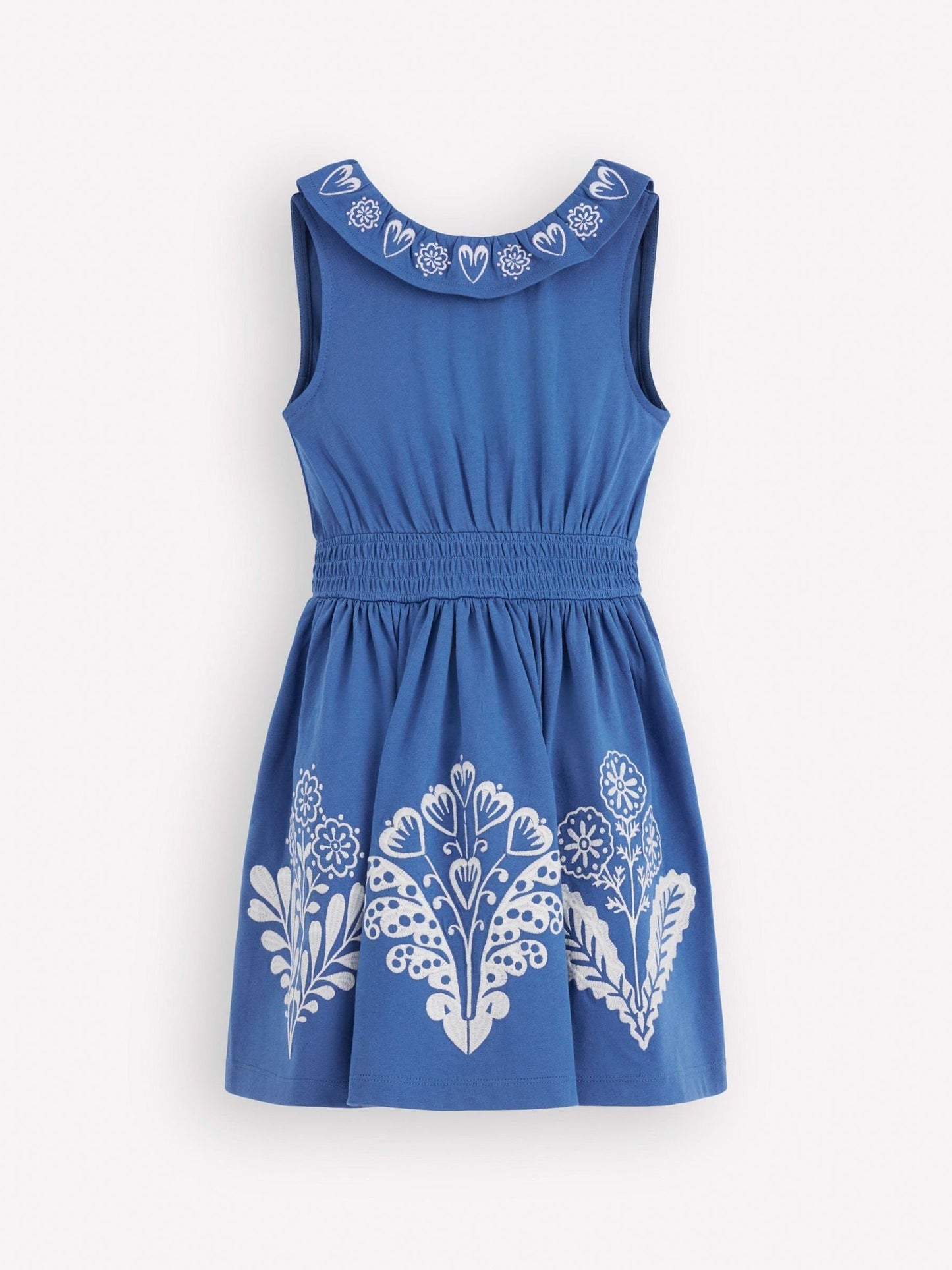 Boden Blue Embroidered V-back Dress image 1