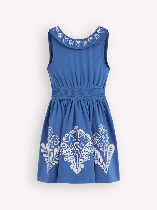 Boden Blue Embroidered V-back Dress image 1