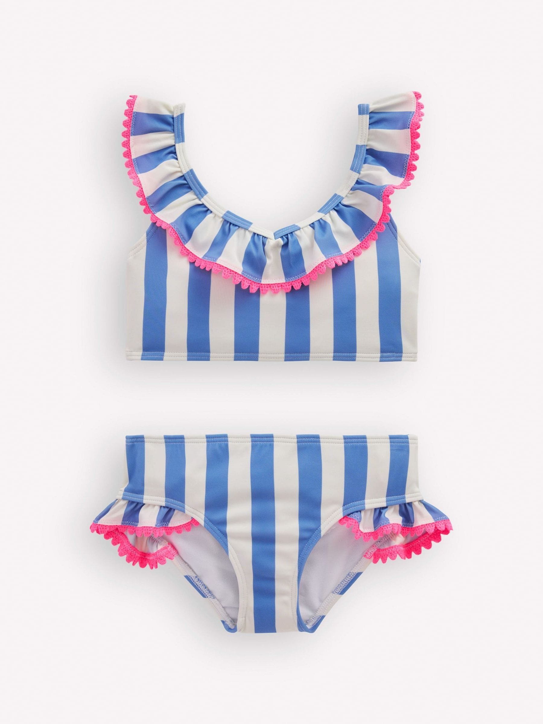 Boden Blue Frill V-Neck Bikini Set image 1