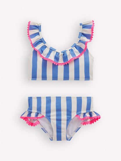Boden Blue Frill V-Neck Bikini Set image 1