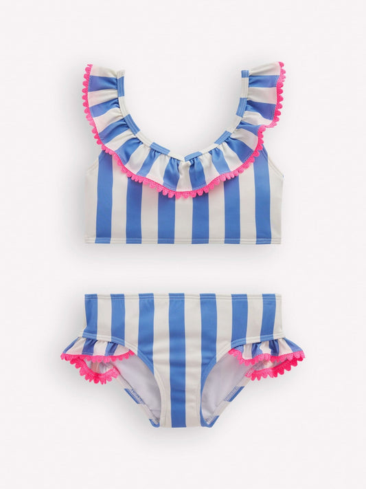 Boden Blue Frill V-Neck Bikini Set image 1