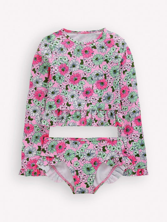 Boden Purple Long Sleeve Frill Swimsuits image 1