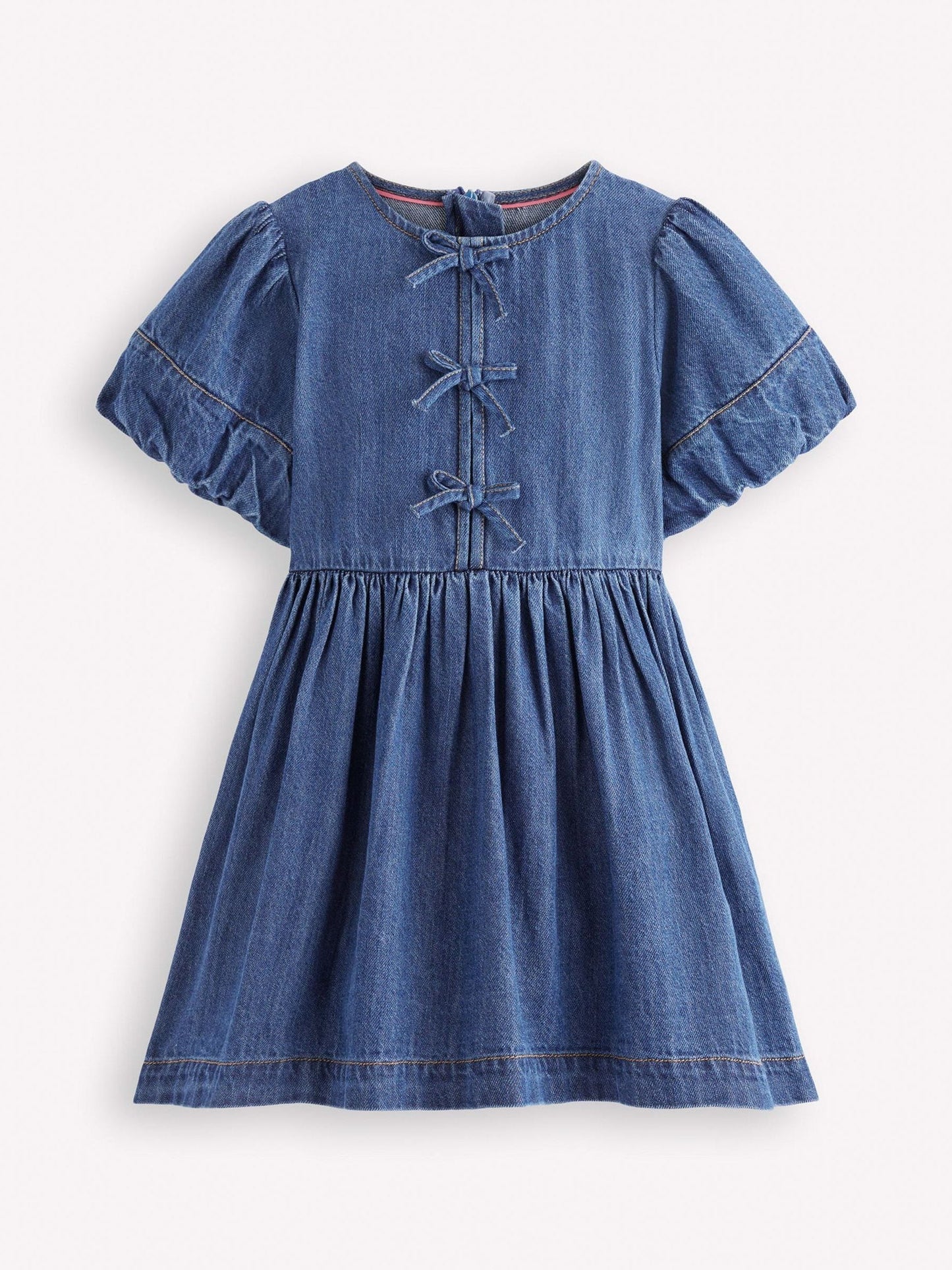 Boden Blue Bow Front Woven Dress image 1