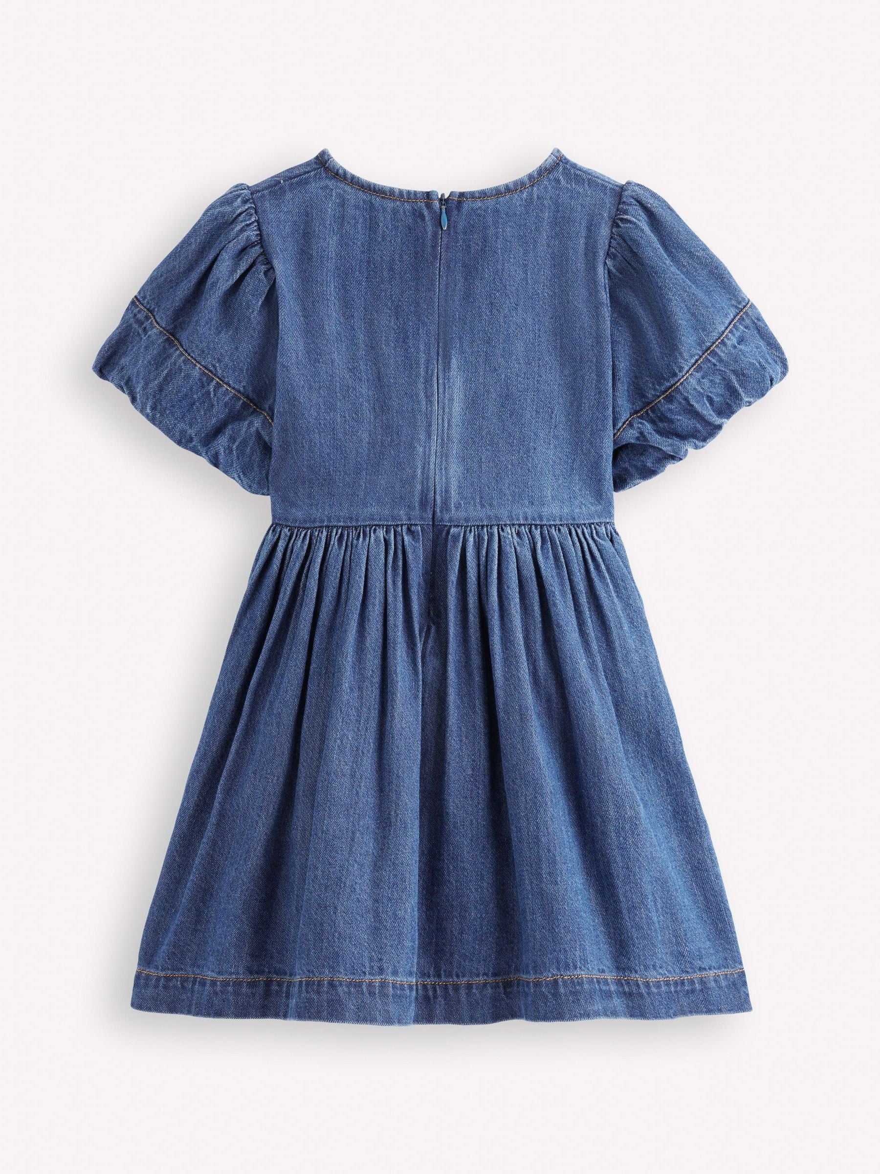 Boden Blue Bow Front Woven Dress image 2
