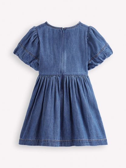 Boden Blue Bow Front Woven Dress image 2