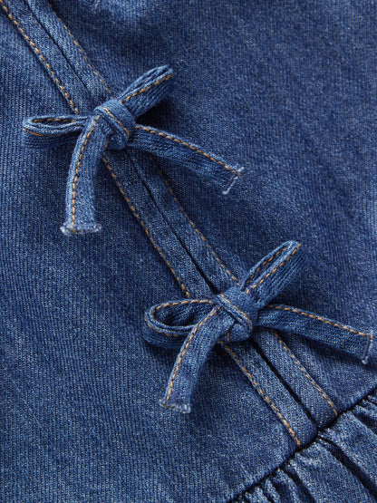 Boden Blue Bow Front Woven Dress image 3