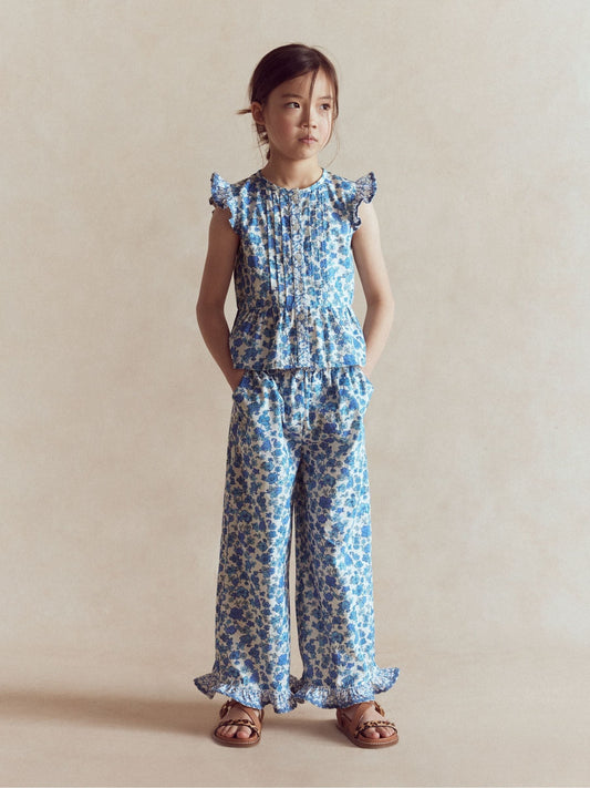 Boden Blue Frill Hem Trousers image 1