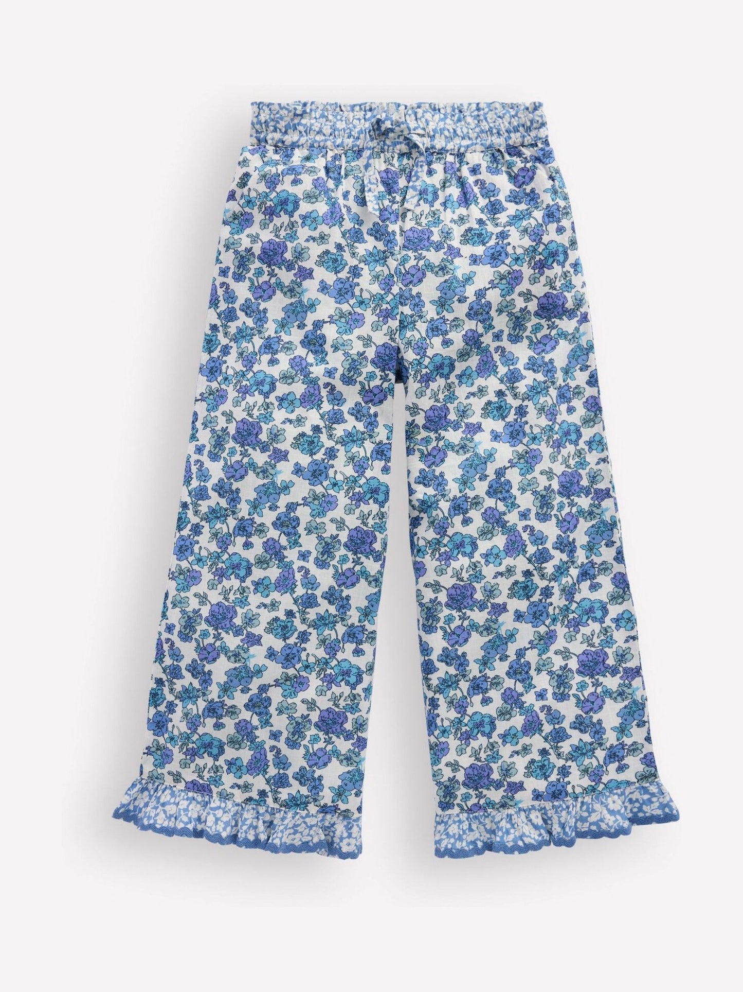 Boden Blue Frill Hem Trousers image 3