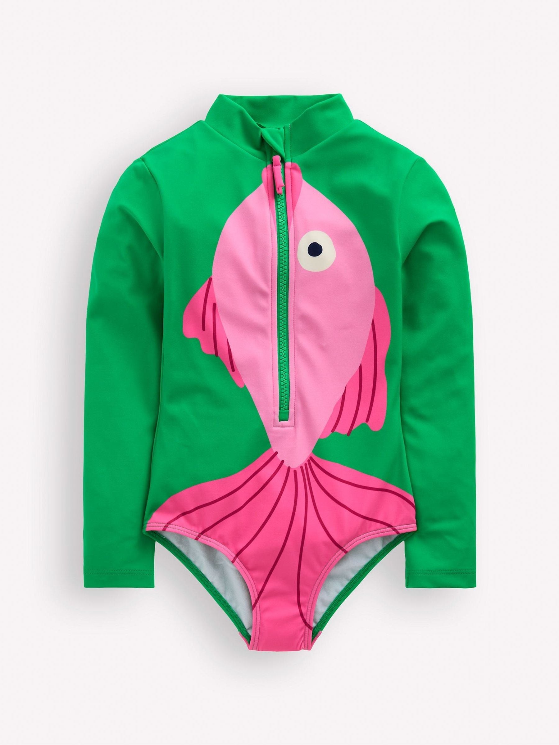 Boden Green Fun Long Sleeve Swimsuit image 1