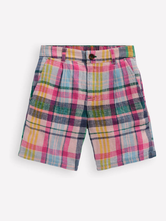 Boden Pink Madras Check Shorts image 1
