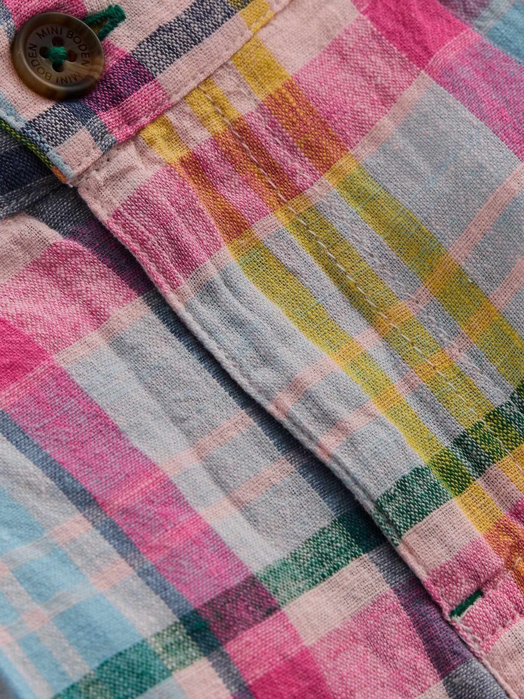 Boden Pink Madras Check Shorts image 3