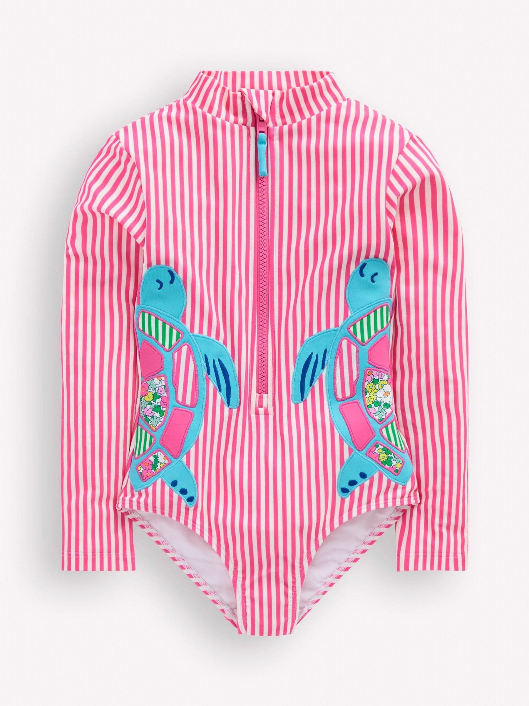 Boden Pink Fun Long Sleeve Swimsuit image 1