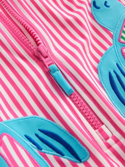 Boden Pink Fun Long Sleeve Swimsuit image 3