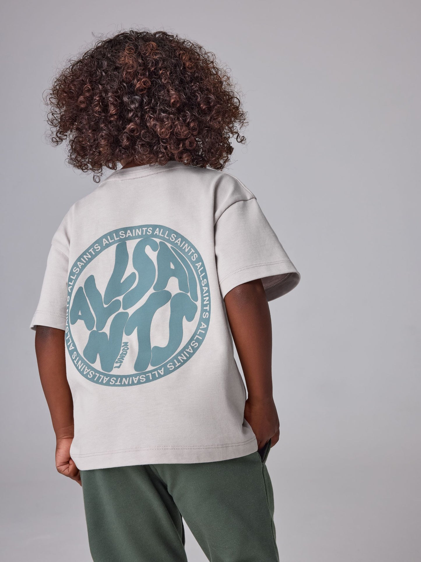 Dsiney Kidz - smALLSAINTS Neutral/Green Distortion T-Shirt and Sweat Short Younger Set image 2