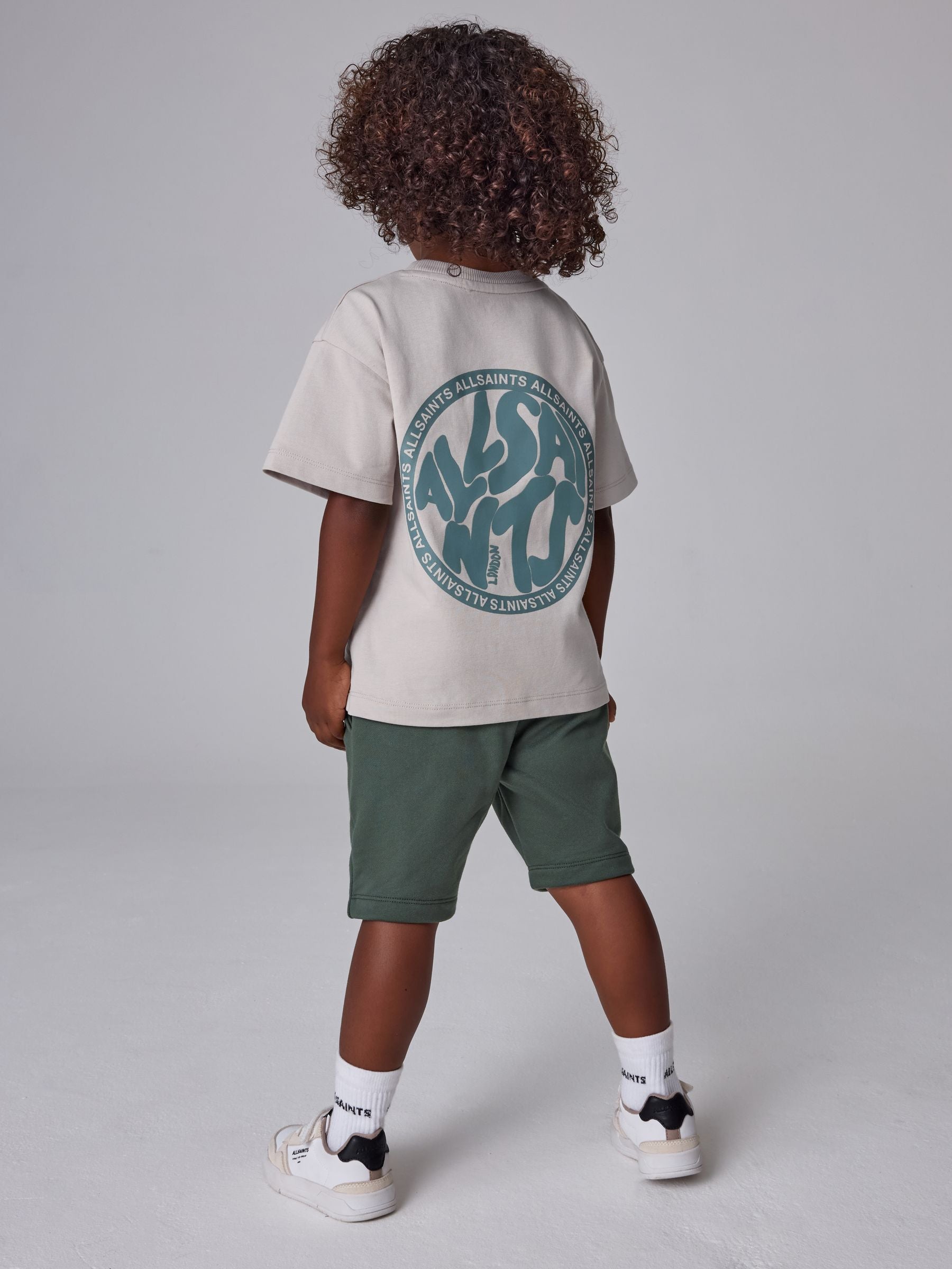 Dsiney Kidz - smALLSAINTS Neutral/Green Distortion T-Shirt and Sweat Short Younger Set image 3