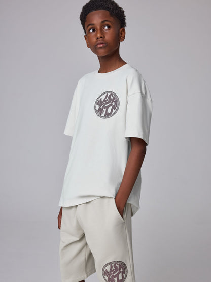 Dsiney Kidz - smALLSAINTS Neutral Distortion T-Shirt and Sweat Shorts Set image 2