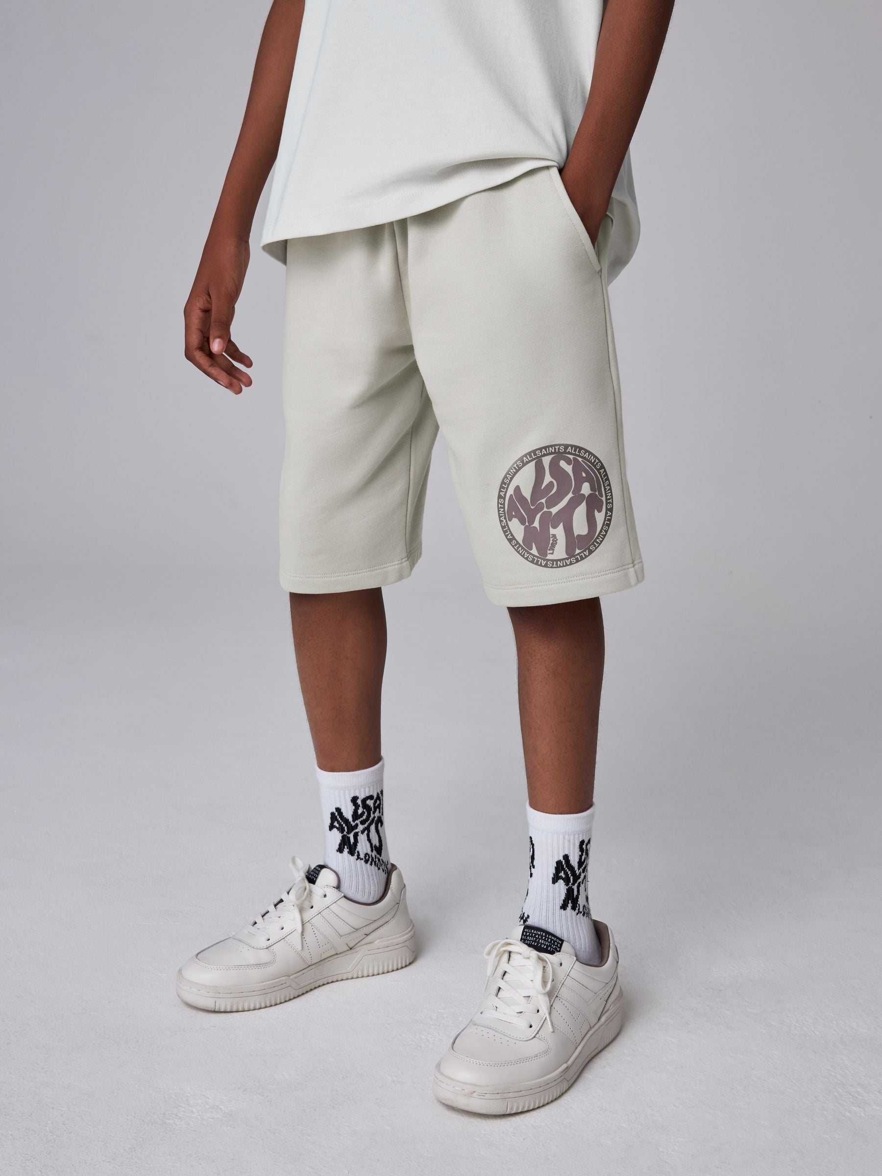 Dsiney Kidz - smALLSAINTS Neutral Distortion T-Shirt and Sweat Shorts Set image 3