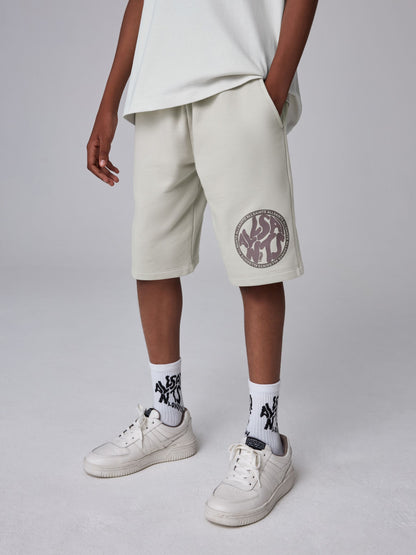 Dsiney Kidz - smALLSAINTS Neutral Distortion T-Shirt and Sweat Shorts Set image 3