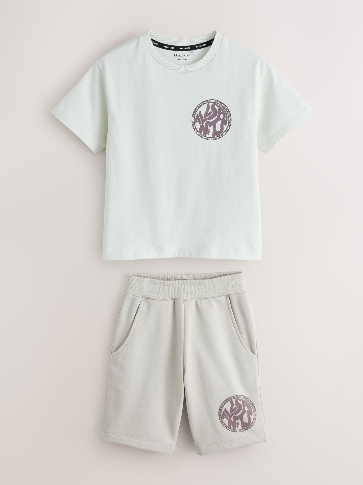 Dsiney Kidz - smALLSAINTS Neutral Distortion T-Shirt and Sweat Shorts Set image 8