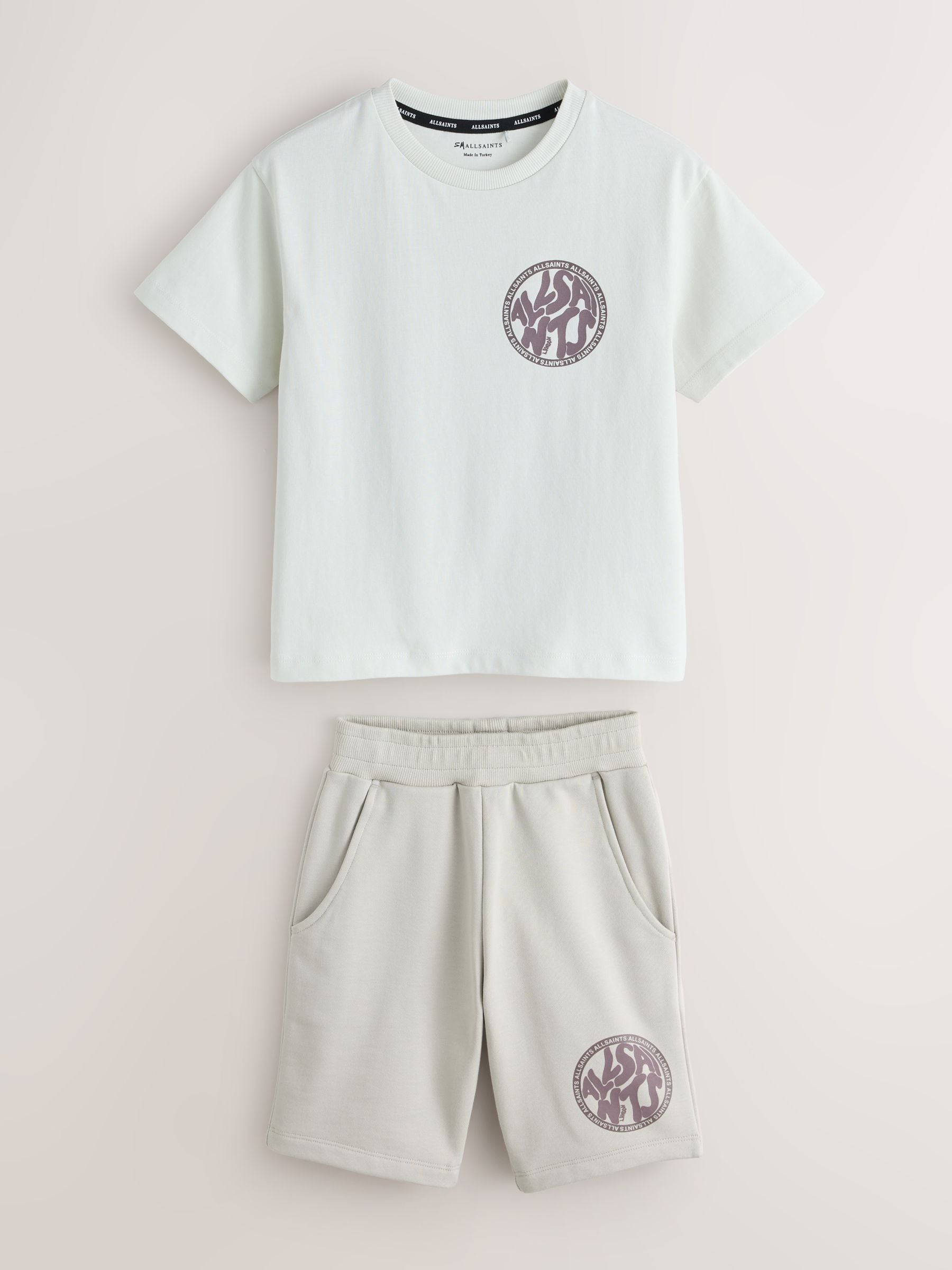 Dsiney Kidz - smALLSAINTS Neutral Distortion T-Shirt and Sweat Shorts Set image 8