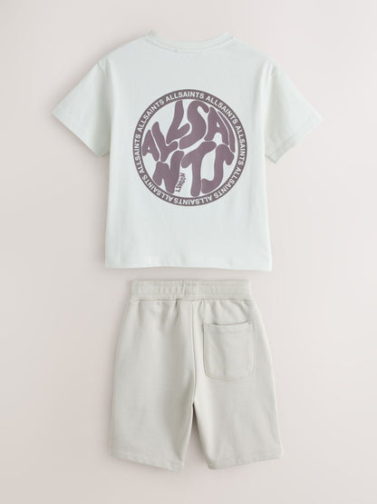 Dsiney Kidz - smALLSAINTS Neutral Distortion T-Shirt and Sweat Shorts Set image 9