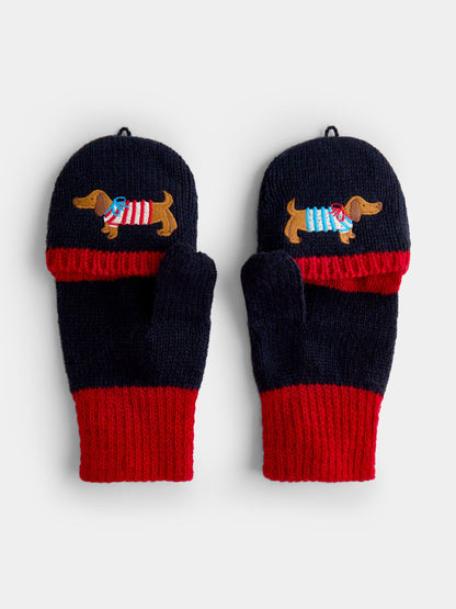 JoJo Maman Bébé Navy Dachshund Convertible Mittens - image 2