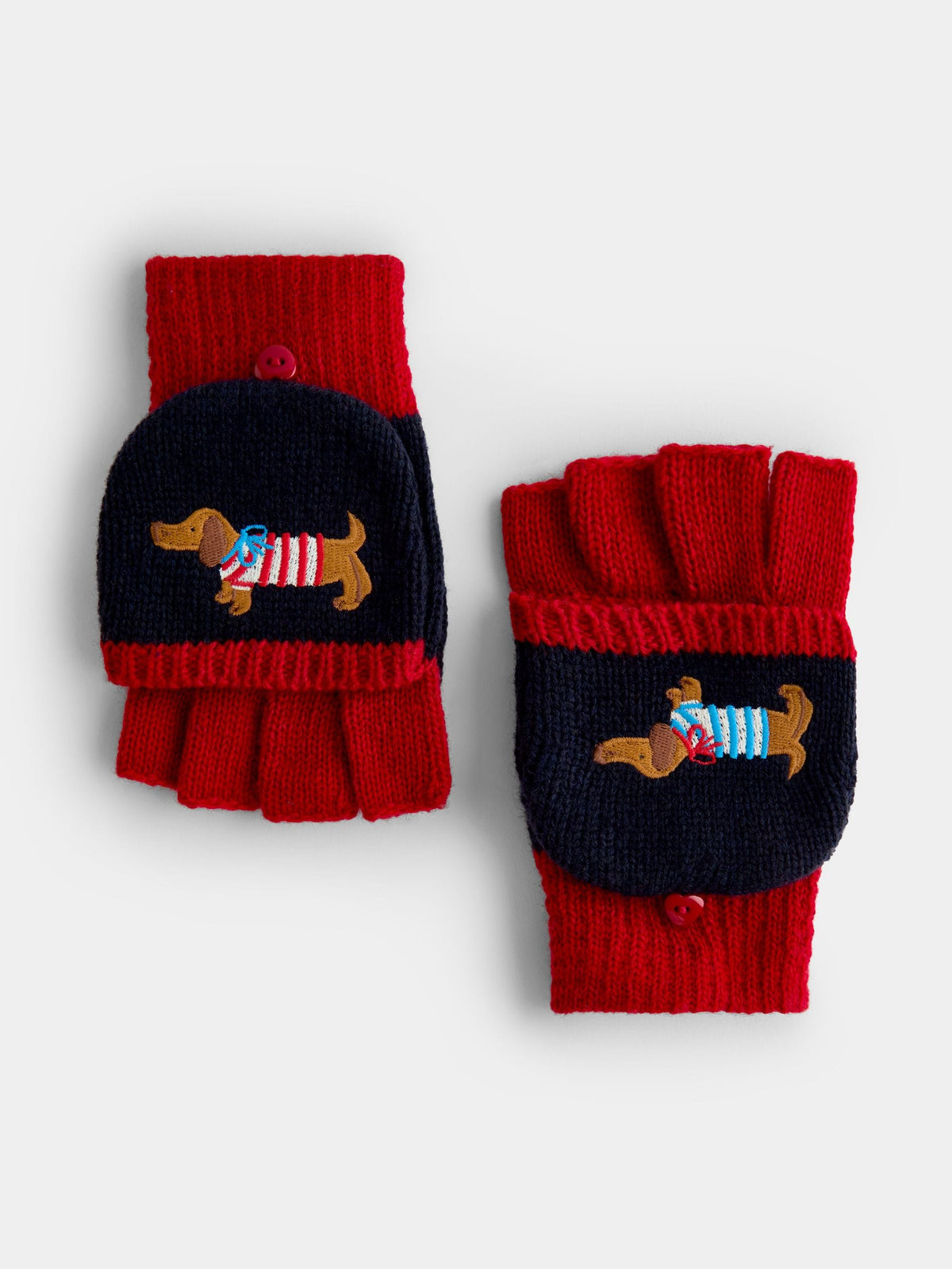 JoJo Maman Bébé Navy Dachshund Convertible Mittens - image 4