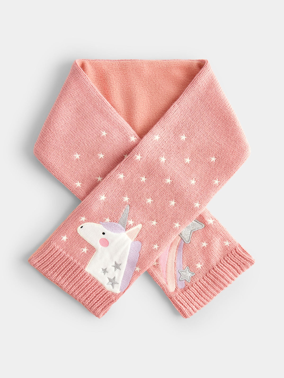 JoJo Maman Bébé Pink Unicorn Knitted Scarf - image 1