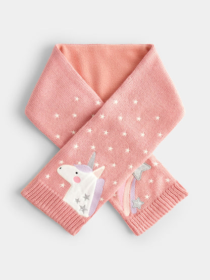 JoJo Maman Bébé Pink Unicorn Knitted Scarf - image 1