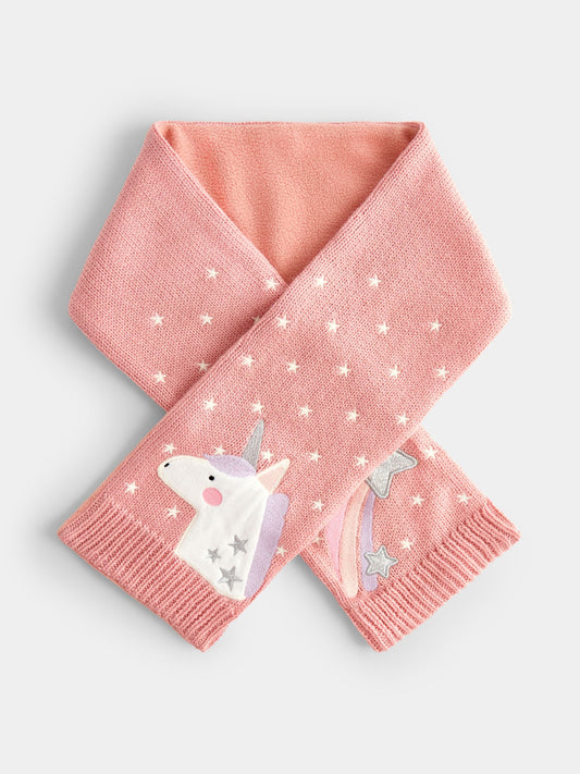 JoJo Maman Bébé Pink Unicorn Knitted Scarf - image 1