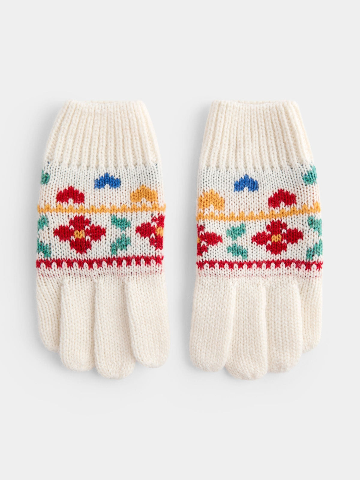 JoJo Maman Bébé Cream Floral Mittens - image 1
