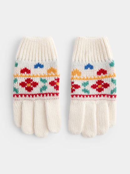JoJo Maman Bébé Cream Floral Mittens - image 1