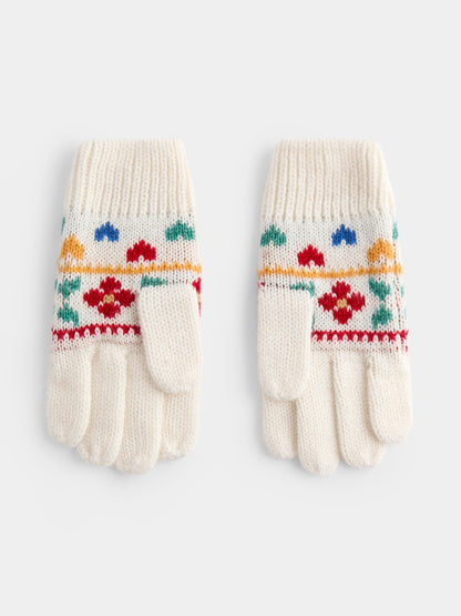 JoJo Maman Bébé Cream Floral Mittens - image 2